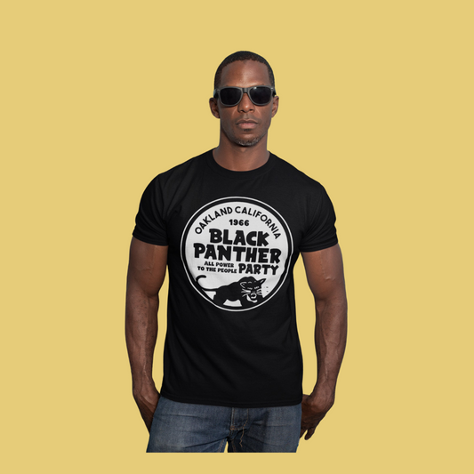 Black Panther Party Graphic Tee | Oakland California | Black Crew Tee | Personalized Black Panther T-Shirt | 100% Cotton